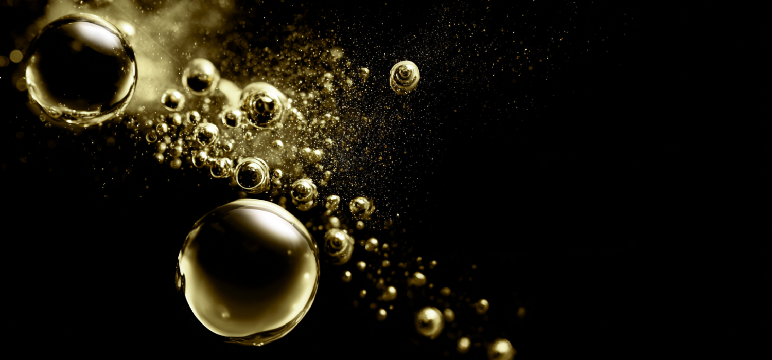 GK Banner gold bubbles